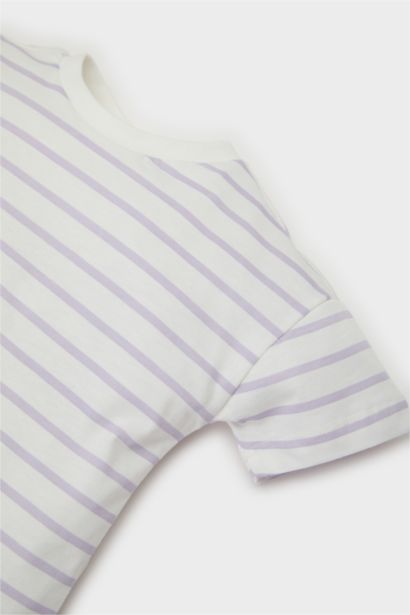 Baby Girl Crew Neck Striped T-Shirt