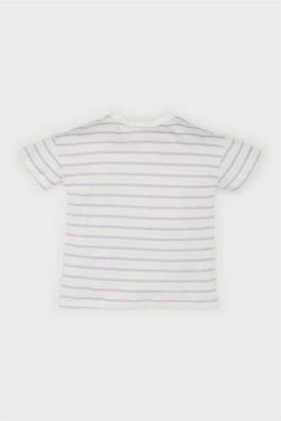 Baby Girl Crew Neck Striped T-Shirt