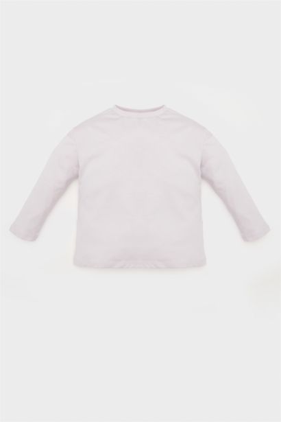 T-shirt à col rond et manches longues pour bébé fille