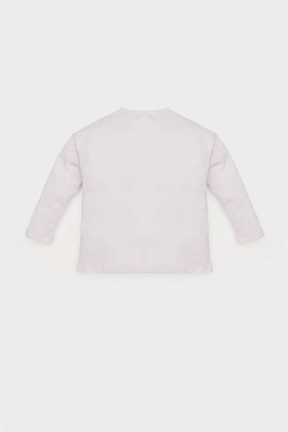 T-shirt à col rond et manches longues pour bébé fille