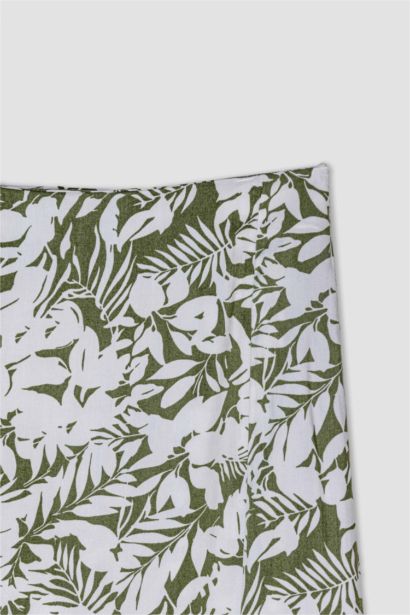 A Cut Floral Midi Skirt