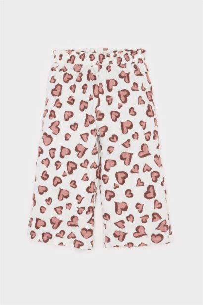 Комплект для девочки (2 предмета): футболка с коротким рукавом с леопардовым рисунком и брюки с эластичной талией