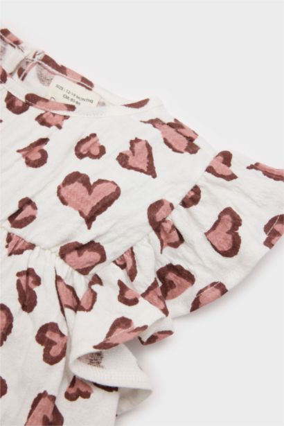 Комплект для девочки (2 предмета): футболка с коротким рукавом с леопардовым рисунком и брюки с эластичной талией