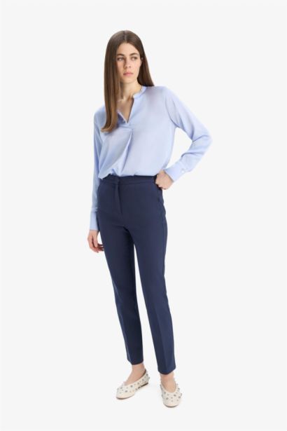 High Waist Straight Leg Chino Pants