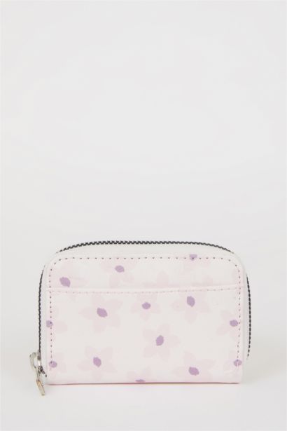 Kadın Çiçekli Suni Deri Bozuk Para Çantası