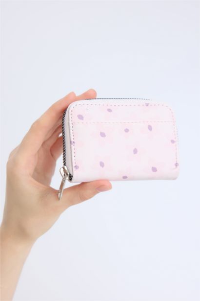 Kadın Çiçekli Suni Deri Bozuk Para Çantası