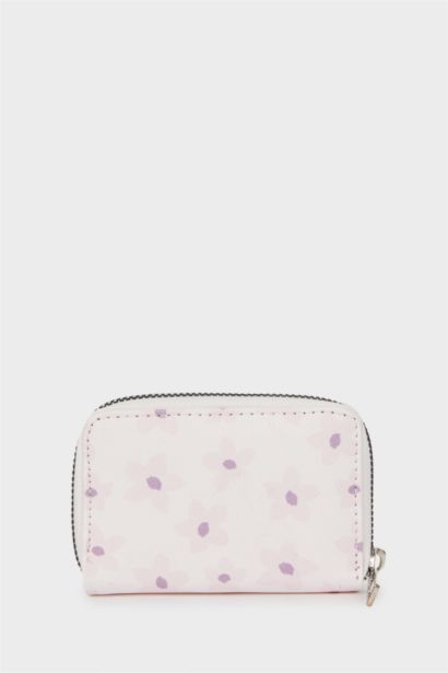 Kadın Çiçekli Suni Deri Bozuk Para Çantası