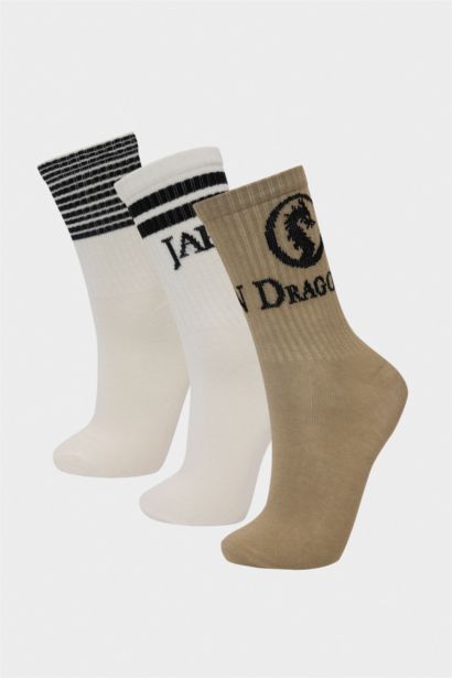 Lot de 3 paires de chaussettes longues en coton pour garçon