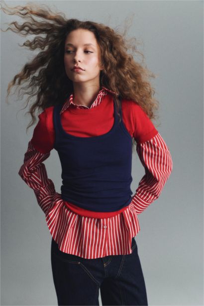 Slim Fit Basic Camisole Round Collar Tank Top