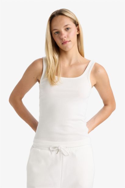 Slim Fit Basic Camisole Round Collar Tank Top