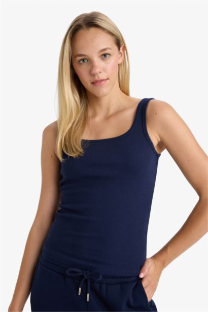 Slim Fit Basic Camisole Round Collar Tank Top