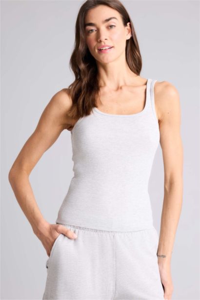 Slim Fit Basic Camisole Round Collar Tank Top