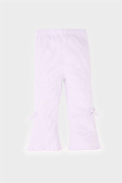 سروال بنات ضيق برجل واسع مضلع