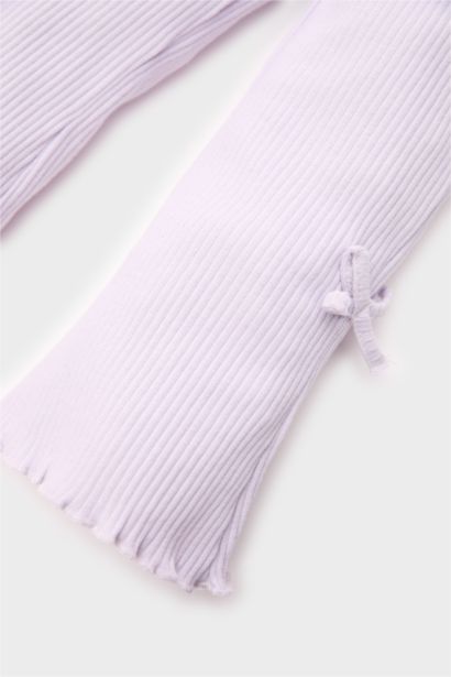 سروال بنات ضيق برجل واسع مضلع