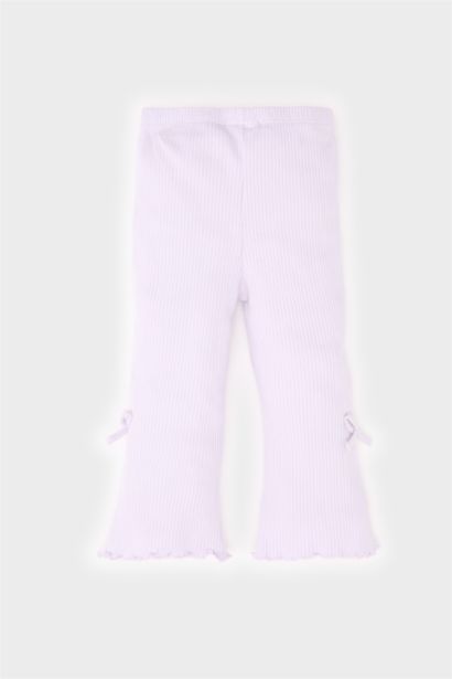 سروال بنات ضيق برجل واسع مضلع