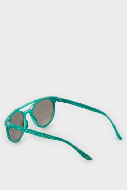 نظارة شمسية ولادي دائري فيروزية إطار بلاستيكي أزرق حماية UV