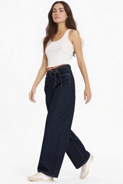 Pantalon Jean long à coupe large