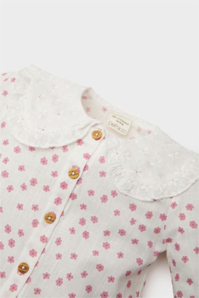 Baby Girl Floral Poplin Shirt Trousers 2 Piece Set