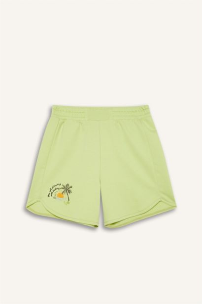 Short imprimé à taille élastique pour fille