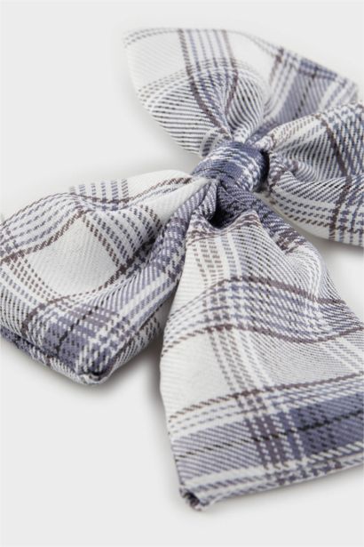 Barrette et chouchou à carreaux pour femme