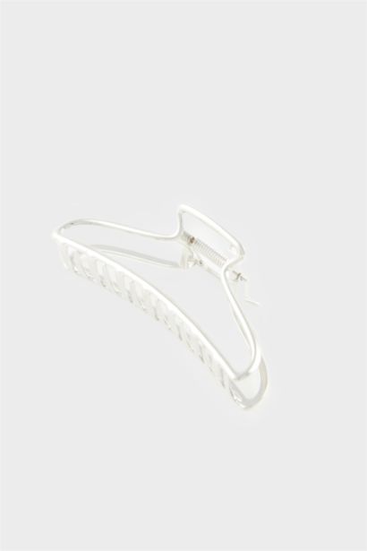 Woman Silver Latch Hair Clips
