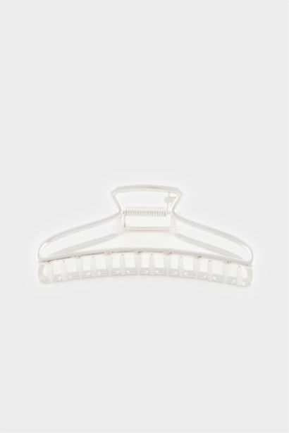 Woman Silver Latch Hair Clips