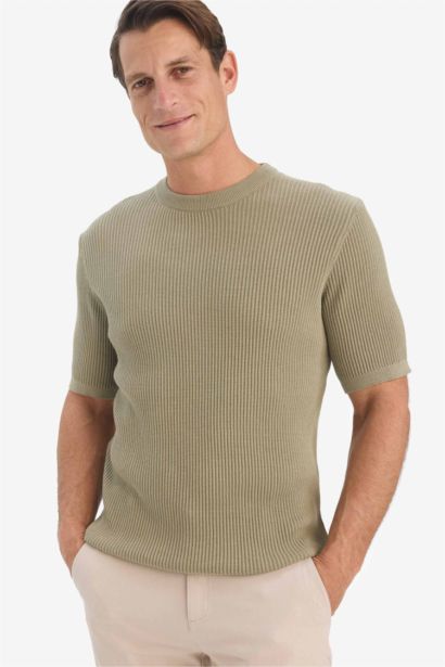 Cotton Standard Fit Crew Neck Knitwear T-Shirt