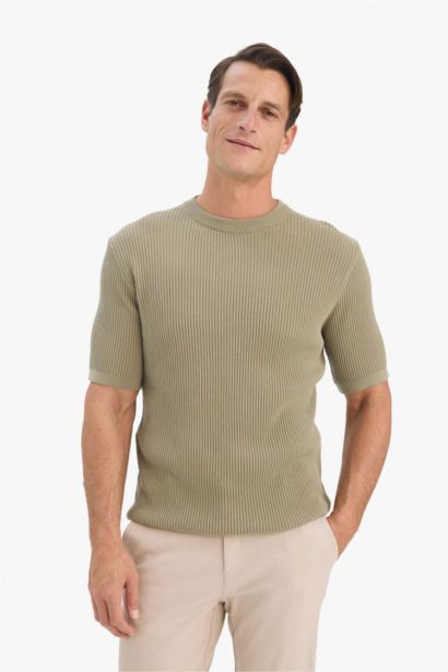 Cotton Standard Fit Crew Neck Knitwear T-Shirt