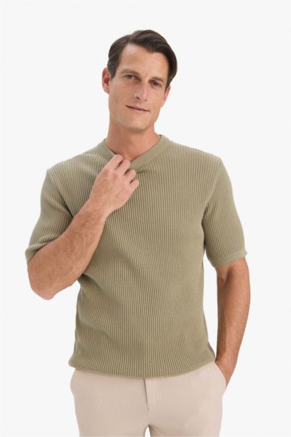 Cotton Standard Fit Crew Neck Knitwear T-Shirt