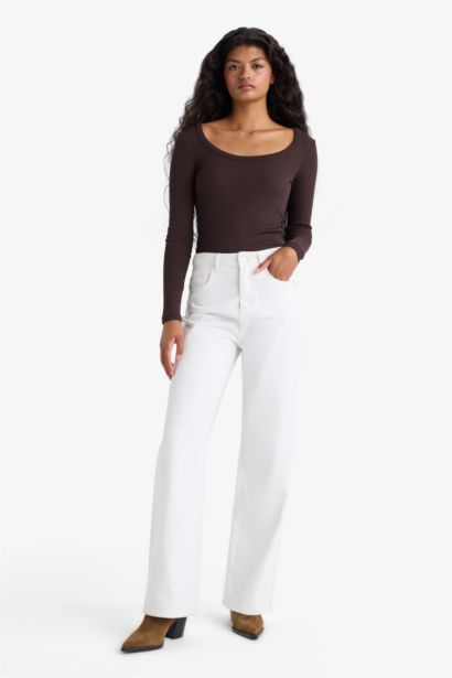 Slim Fit Round Neck Basic Ribbed Camisole T-Shirt