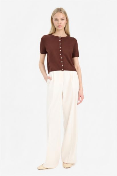 Regular Fit Crew Neck Cardigan