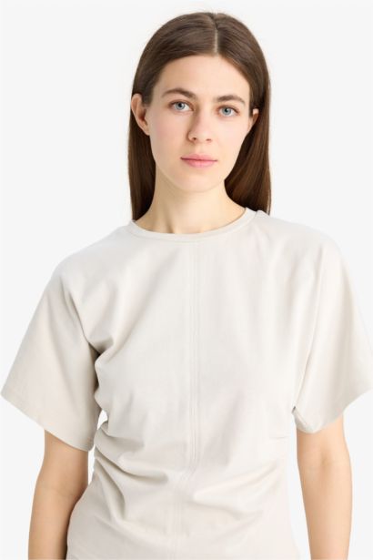 Slım Fıt Bisiklet Yaka Premium Kısa Kollu Tişört