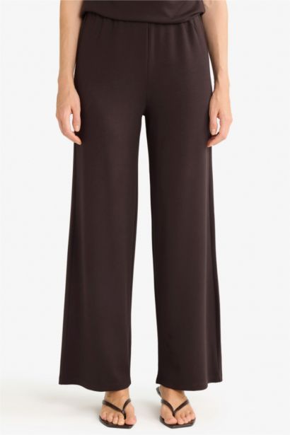 Wide Leg Pique Trousers