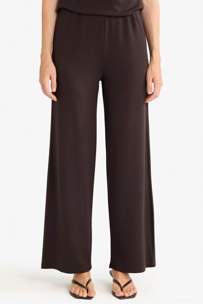 Wide Leg Pique Trousers