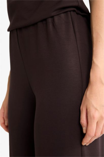 Wide Leg Pique Trousers