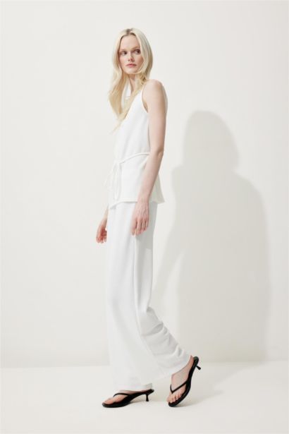 Wide Leg Basic Trousers