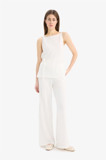 Wide Leg Basic Trousers