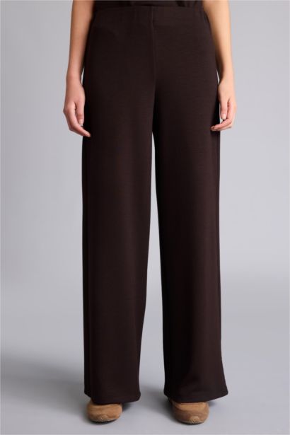 Wide Leg Pique Trousers