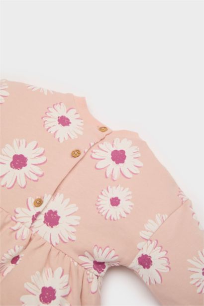 Baby Girl Floral Long Sleeve Sweatshirt Fabric Dress