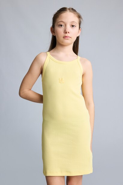 Girl Slim Fit Sleeveless Knitted Dress
