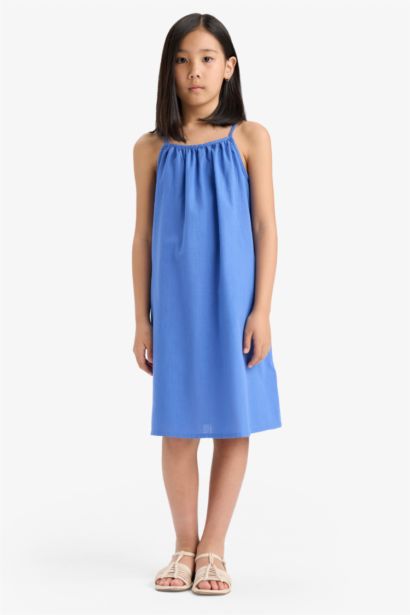 Robe trapèze en coton sans manches pour fille