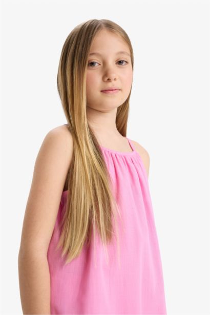 Платье без Рукавов для Девочек А-Силуэт Хлопковое