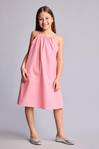 Girl A Cut Sleeveless Woven Dress