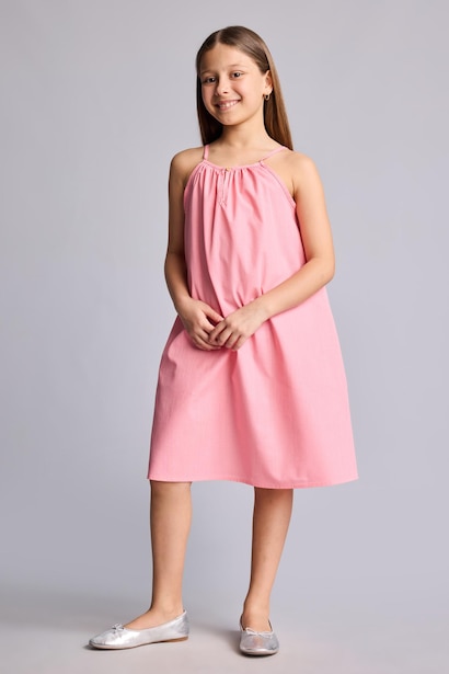 Girl A Cut Sleeveless Woven Dress