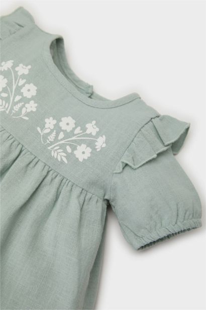 Baby Girl Short Sleeve Flare Poplin Dress