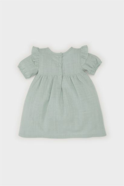 Baby Girl Short Sleeve Flare Poplin Dress