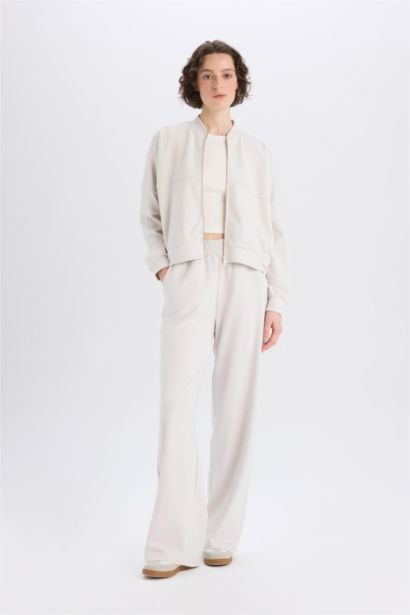 Wide Leg İnce Eşofman Altı Basıc Cepli Beli Lastikli Soft Touch Geniş Bol Paça