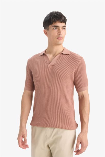 Cotton Standard Fit Short Sleeve Knitwear Polo Shirt