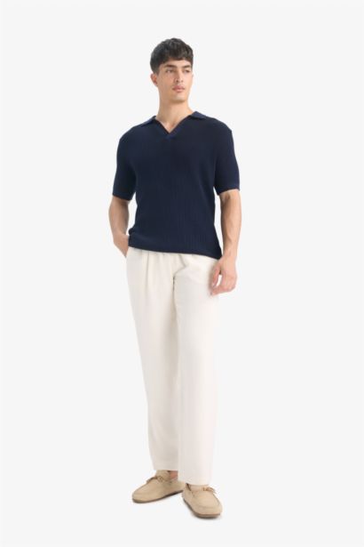 Standard Fit Polo Collar Knitwear Polo T-Shirt