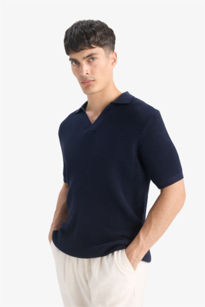 Standard Fit Polo Collar Knitwear Polo T-Shirt